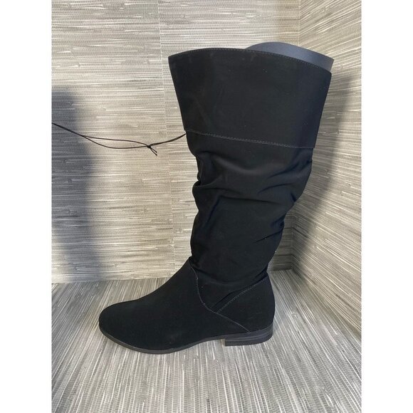 Style & Co Womens Kelimae Slouch Boots Black Mid Calf Low Heel Block Zip 8.5 New - Picture 5 of 11